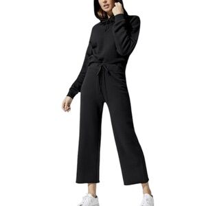 Carbon38 Straight Leg Sweatpants French Terry Organic Cotton Sweatpants BLK XS